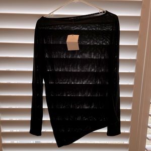 NWT Stella & Dot Asymmetrical Black Light Sweater